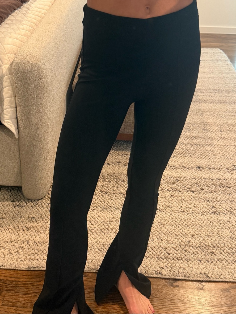Zara Black Stretch Flare Pants